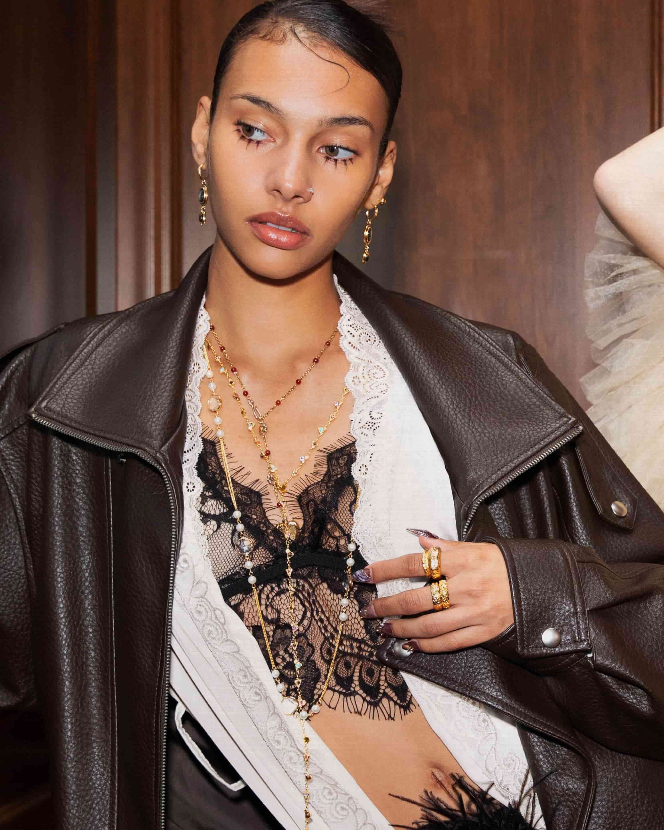 Pearl Cascade Long Station Necklace - Image 4