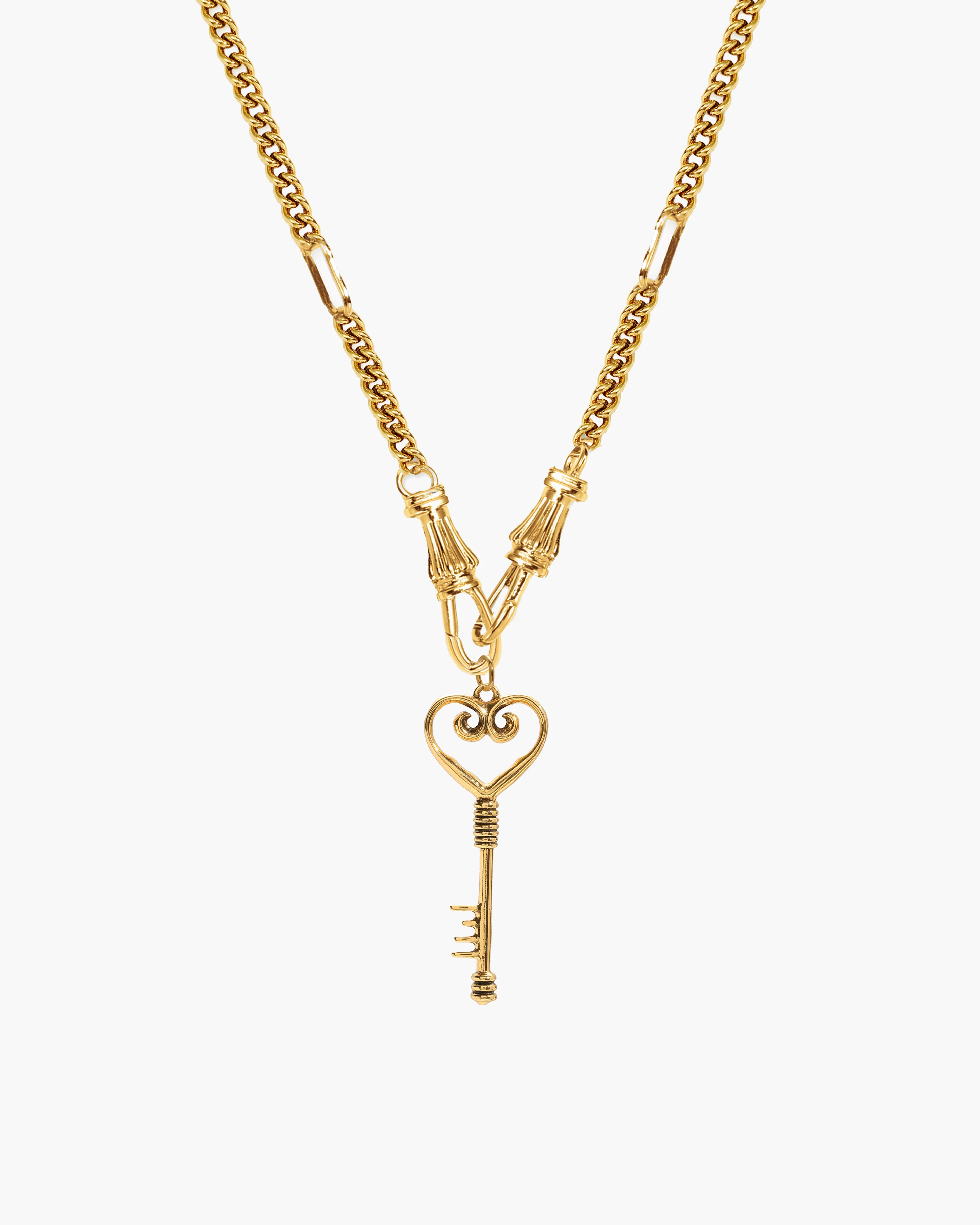 Deco Clasp Chain Necklace in Gold - Image 8