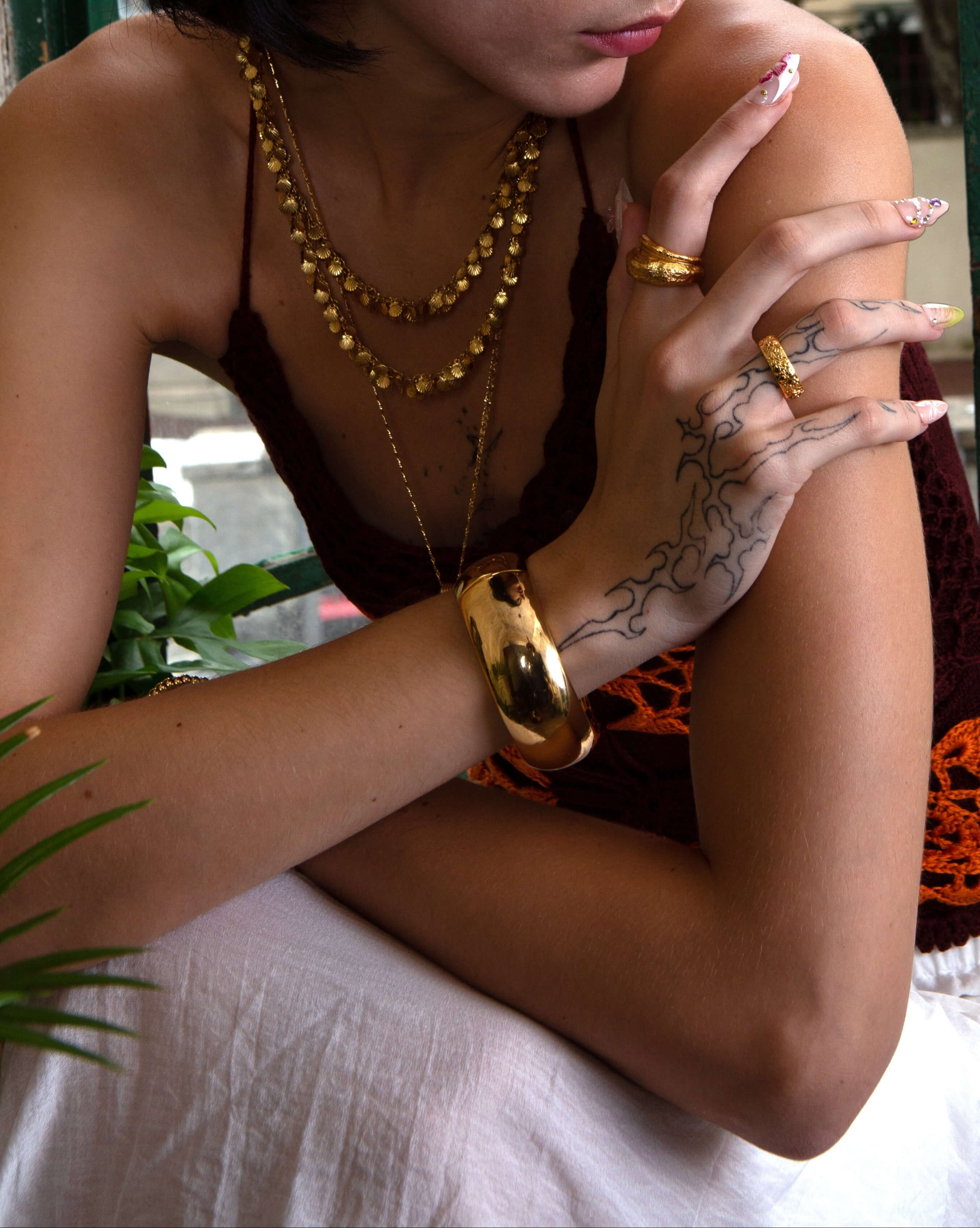 Gold Chunky Bangle - Image 4