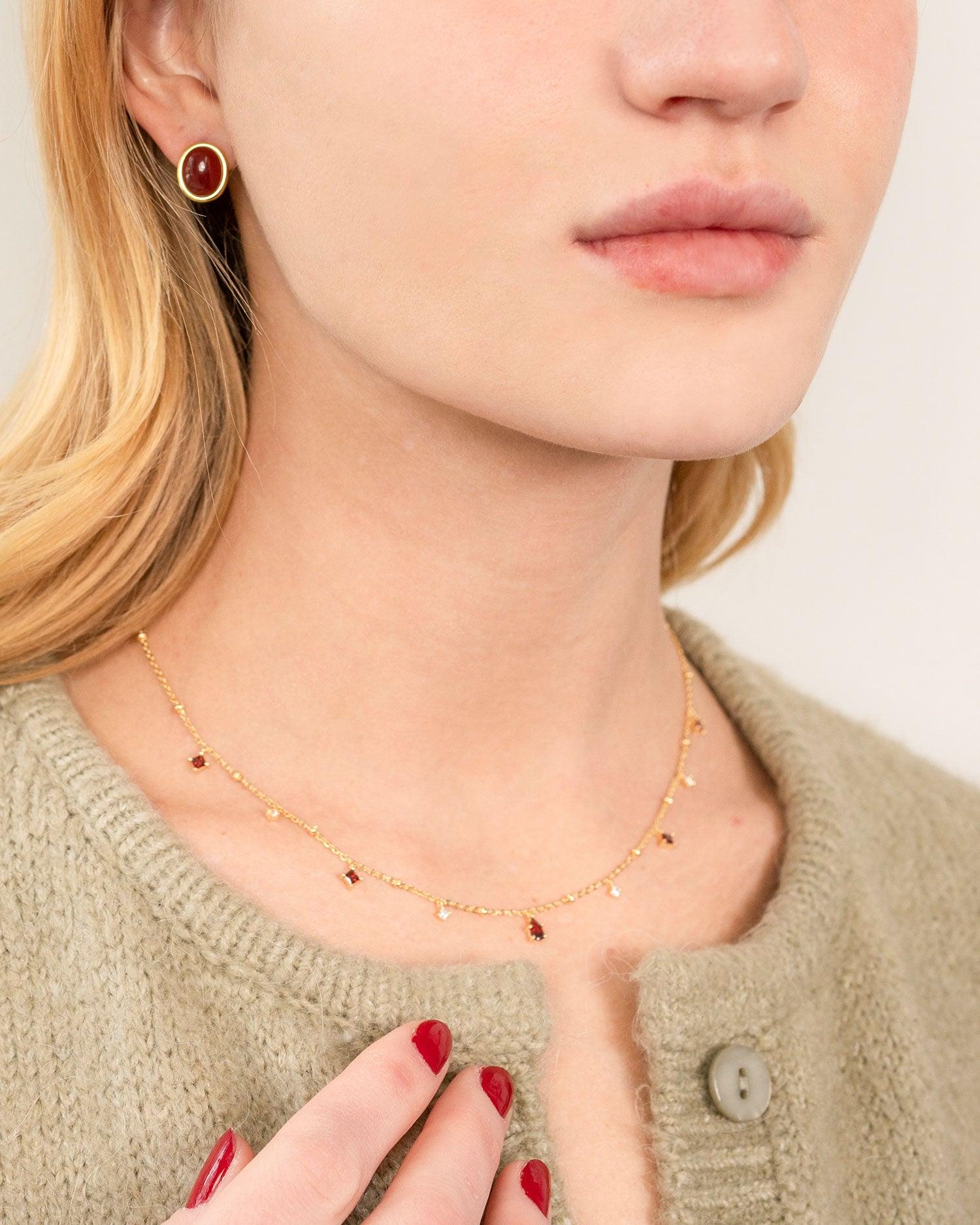 Elysee Necklace in Garnet Red - Image 3